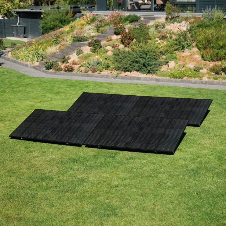 Solar panel flat roof / garden | without battery | 4 pieces